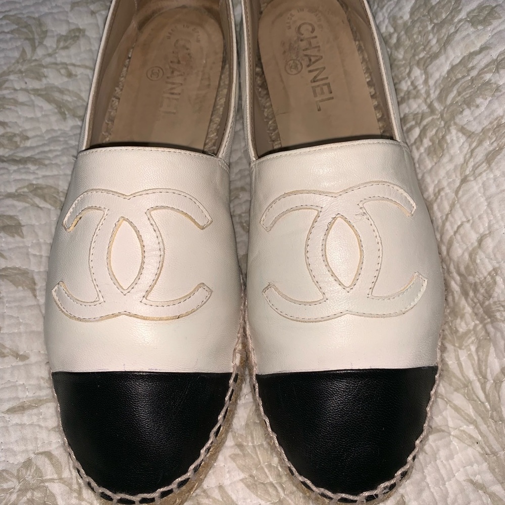Chanel Lambskin Espadrilles 100% authentic